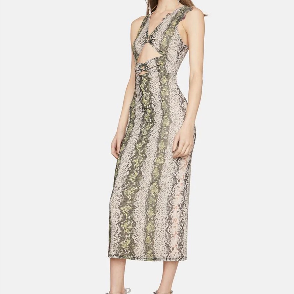 Afrm Snake skin bodycon dress